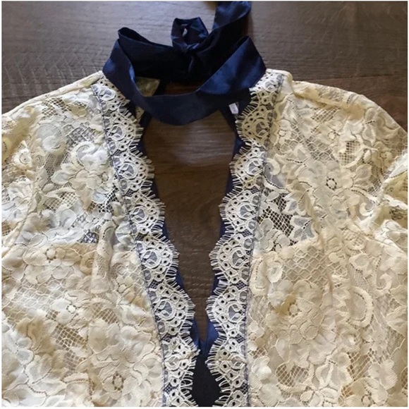 Free People Gilded Lace Fit and Flare Mini Dress Sz M - Picture 15 of 15